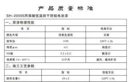 濮阳sh-2009s丙稀酸低温烘干阴极电泳漆